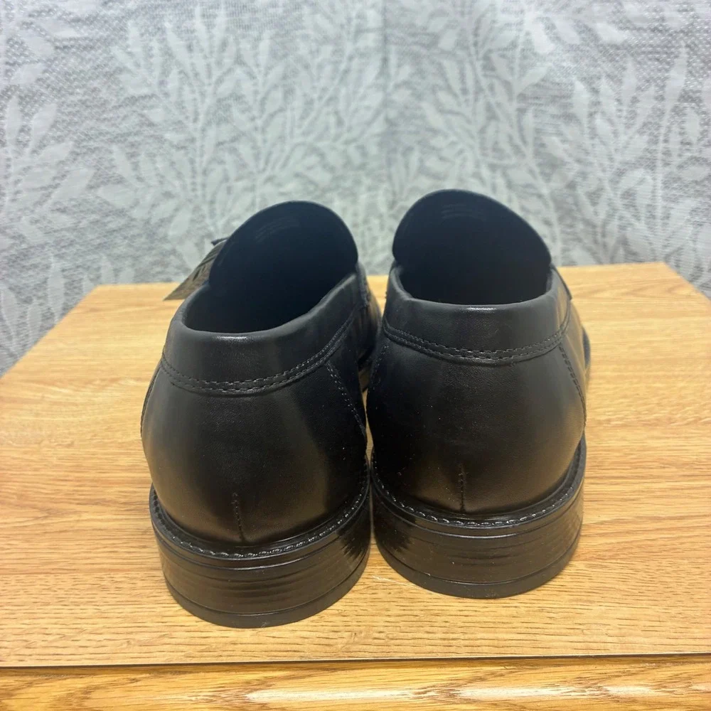 NIB Parrotto Mens Black Genuine Leather Loafers 12 Dress‎ Shoes Made in Italy